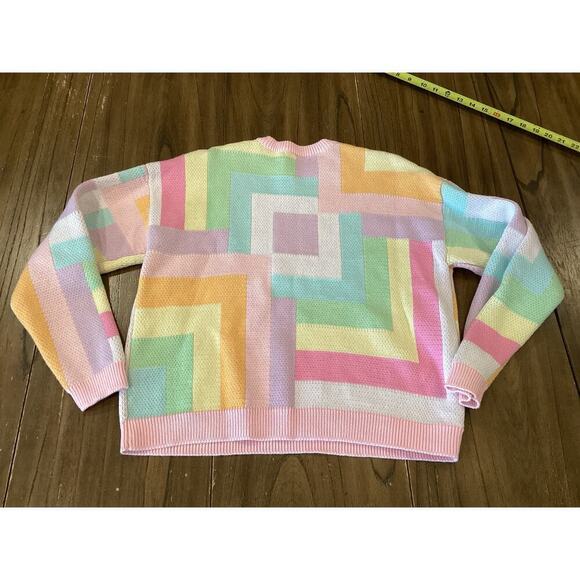Olivia Rubin Aria Color Block Pastel Sweater Crew Neck Pullover Cotton revolve S - Picture 3 of 11